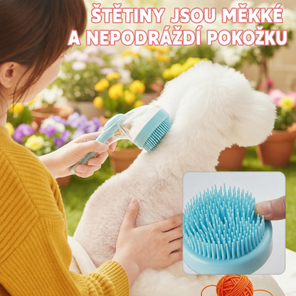 Masážní kartáč na koupání mazlíčků